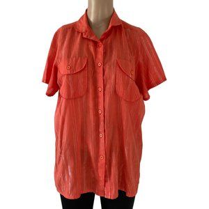 Vintage Organically Grown by Arpeja Size M Coral Shirt